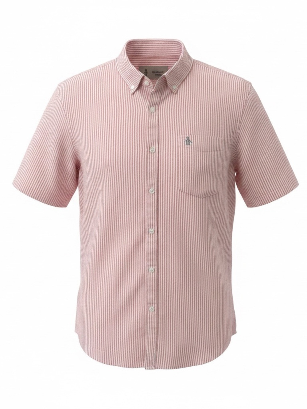 Original Penguin Pink and White Striped Short-Sleeve Button-Down Shirt